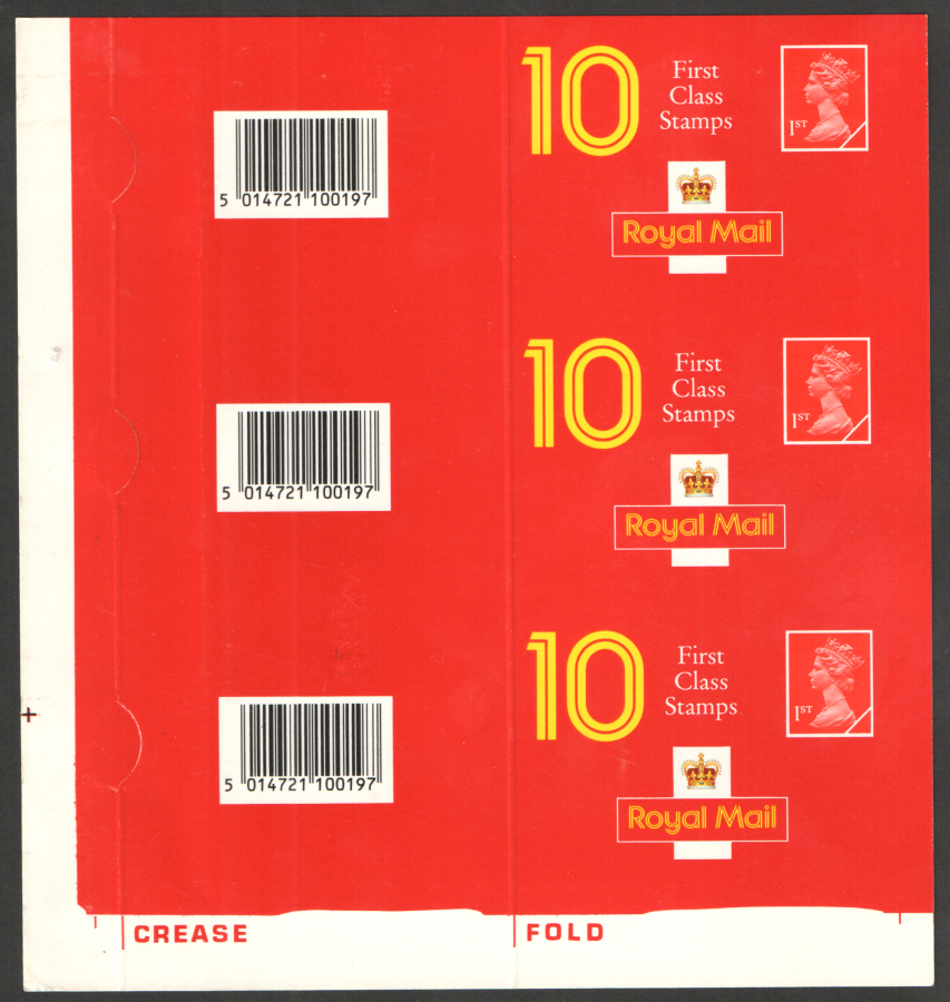(image for) Uncut trio of covers for HD3 / DB17(15) Harrison 10 x 1st Class Barcode Booklet - Click Image to Close